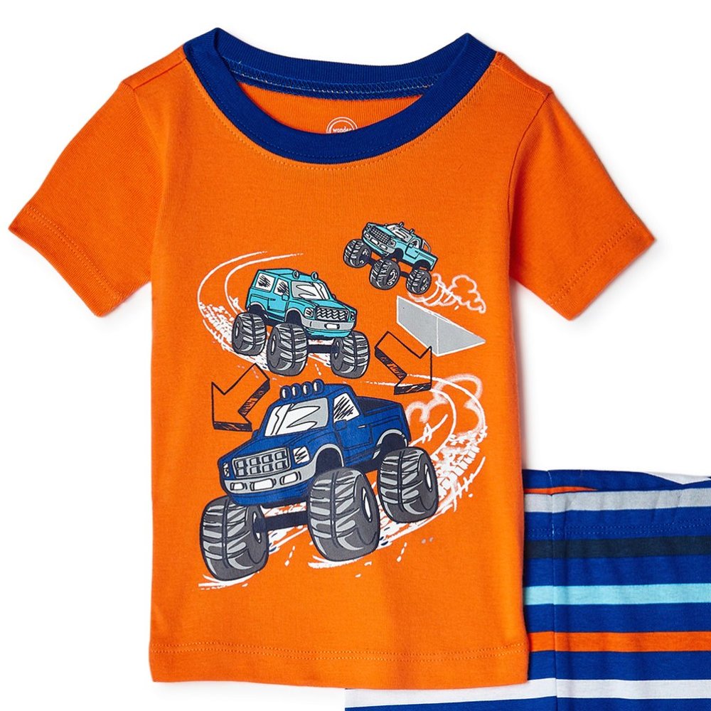 Wonder Nation Toddler Baby Boys' Truck Cotton Pajamas, 2-Piece Set 12 Months NWT - Picture 3 of 4